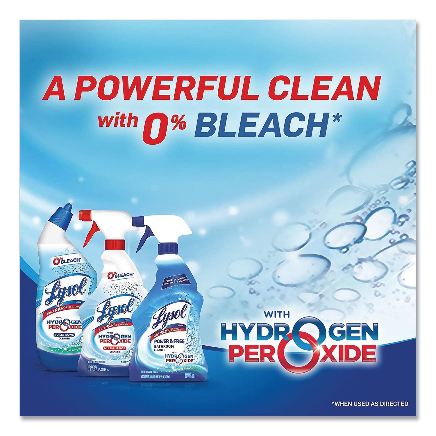 Bathroom Cleaner with Hydrogen Peroxide, Cool Spring Breeze, 22 oz Trigger Spray Bottle - 