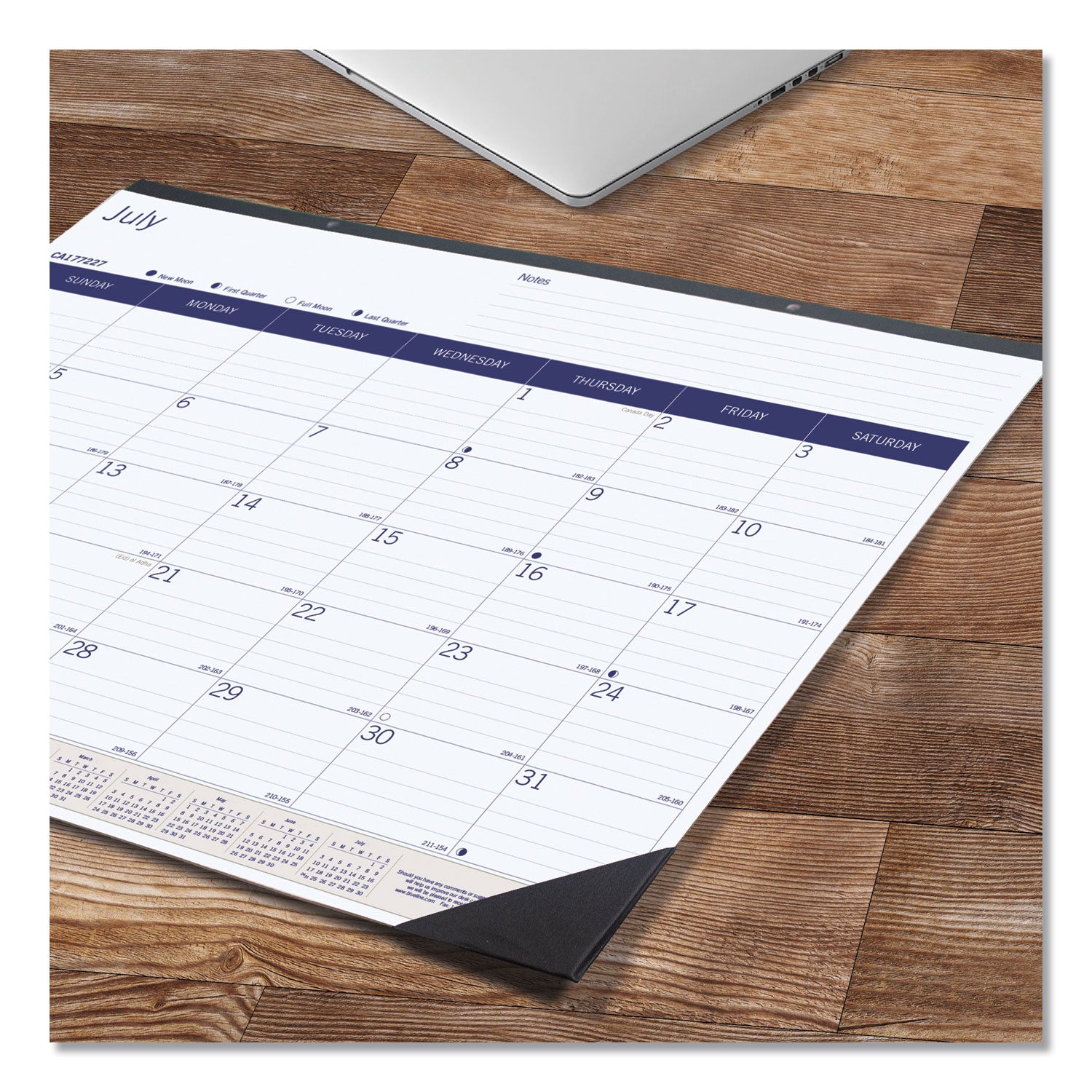 academic-monthly-desk-pad-calendar-22-x-17-white-blue-gray-sheets-black-binding-corners-13-month-july-july-2023-2024_redca177227 - 3