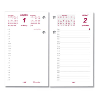 Daily Calendar Pad Refill, 6 x 3.5, White/Burgundy/Gray Sheets, 12-Month (Jan to Dec): 2024