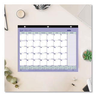 Academic 13-Month Desk Pad Calendar, 11 x 8.5, Black Binding, 13-Month (July to July): 2023 to 2024