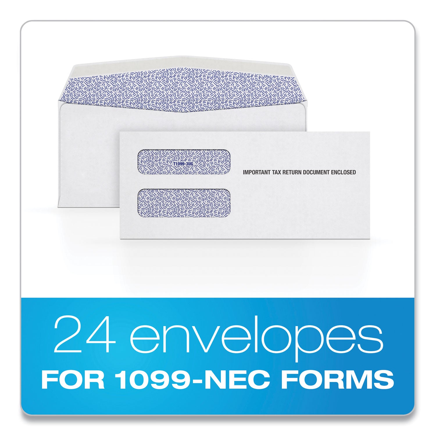 1099-double-window-envelope-commercial-flap-gummed-closure-375-x-875-white-24-pack_top22223 - 2