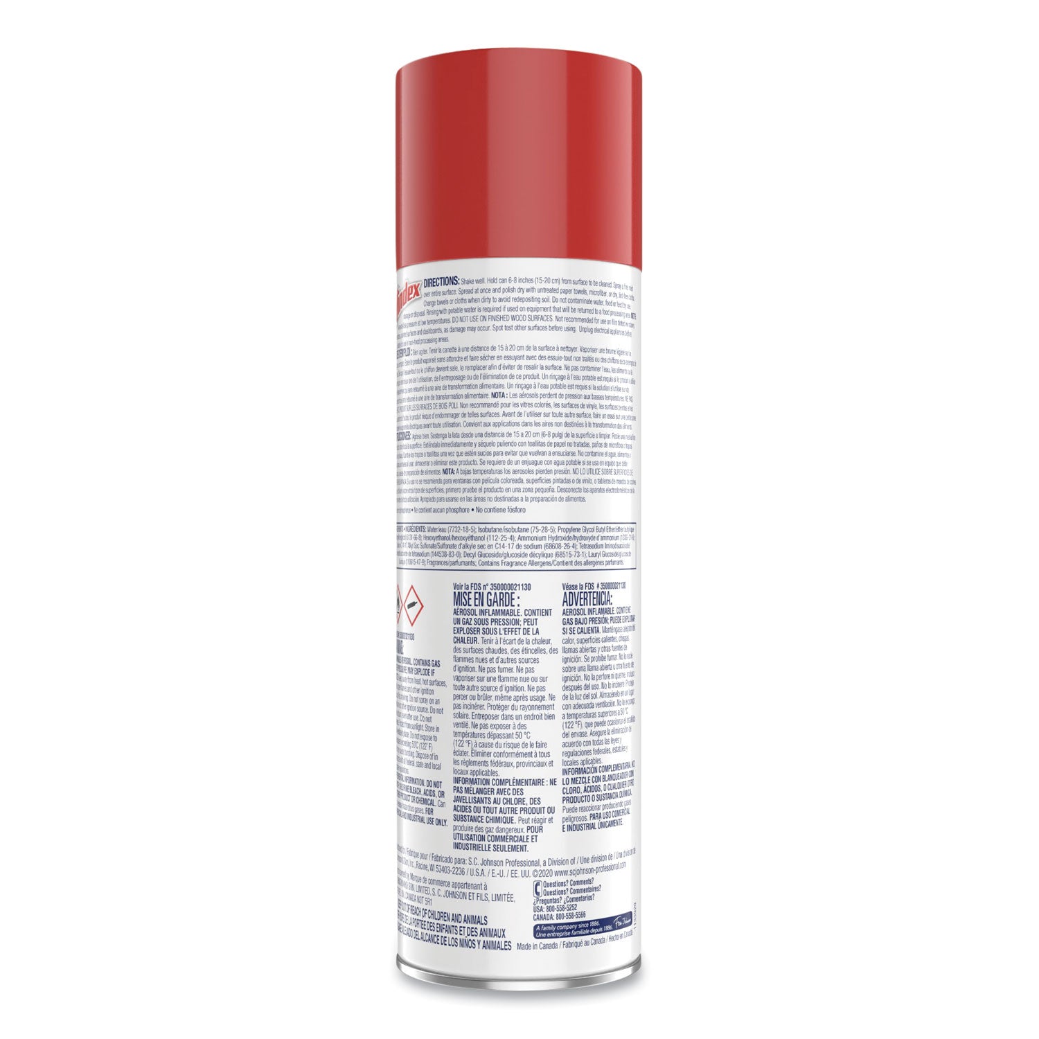 Foaming Glass Cleaner, Fresh, 20 oz Aerosol Spray, 6/Carton