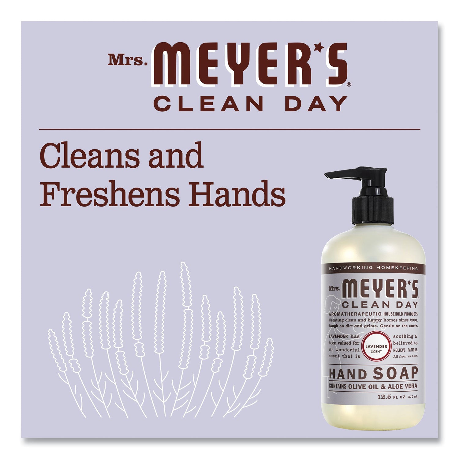 Clean Day Liquid Hand Soap, Lavender, 12.5 oz, 6/Carton
