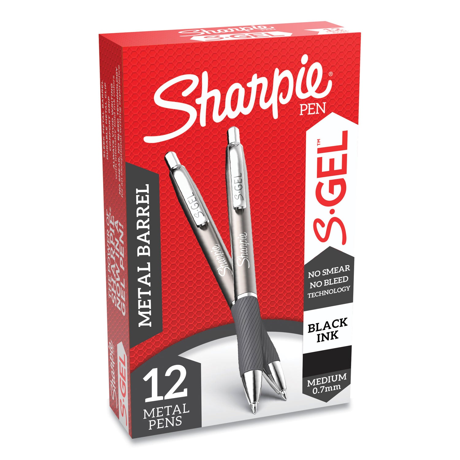 s-gel-premium-metal-barrel-gel-pen-retractable-medium-07-mm-black-ink-gun-metal-gray-barrel-dozen_san2147528 - 3