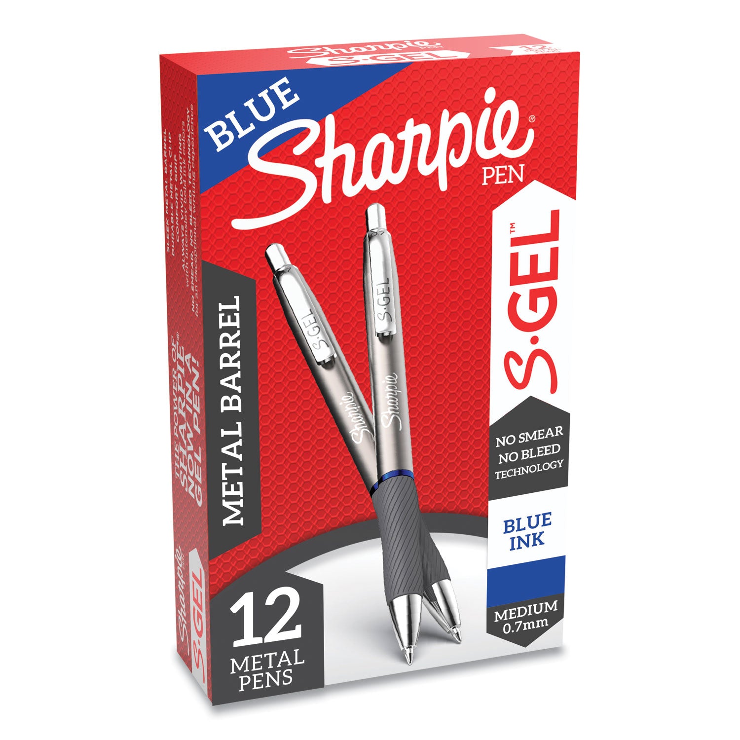 s-gel-premium-metal-barrel-gel-pen-retractable-medium-07-mm-blue-ink-gun-metal-gray-barrel-dozen_san2147525 - 7