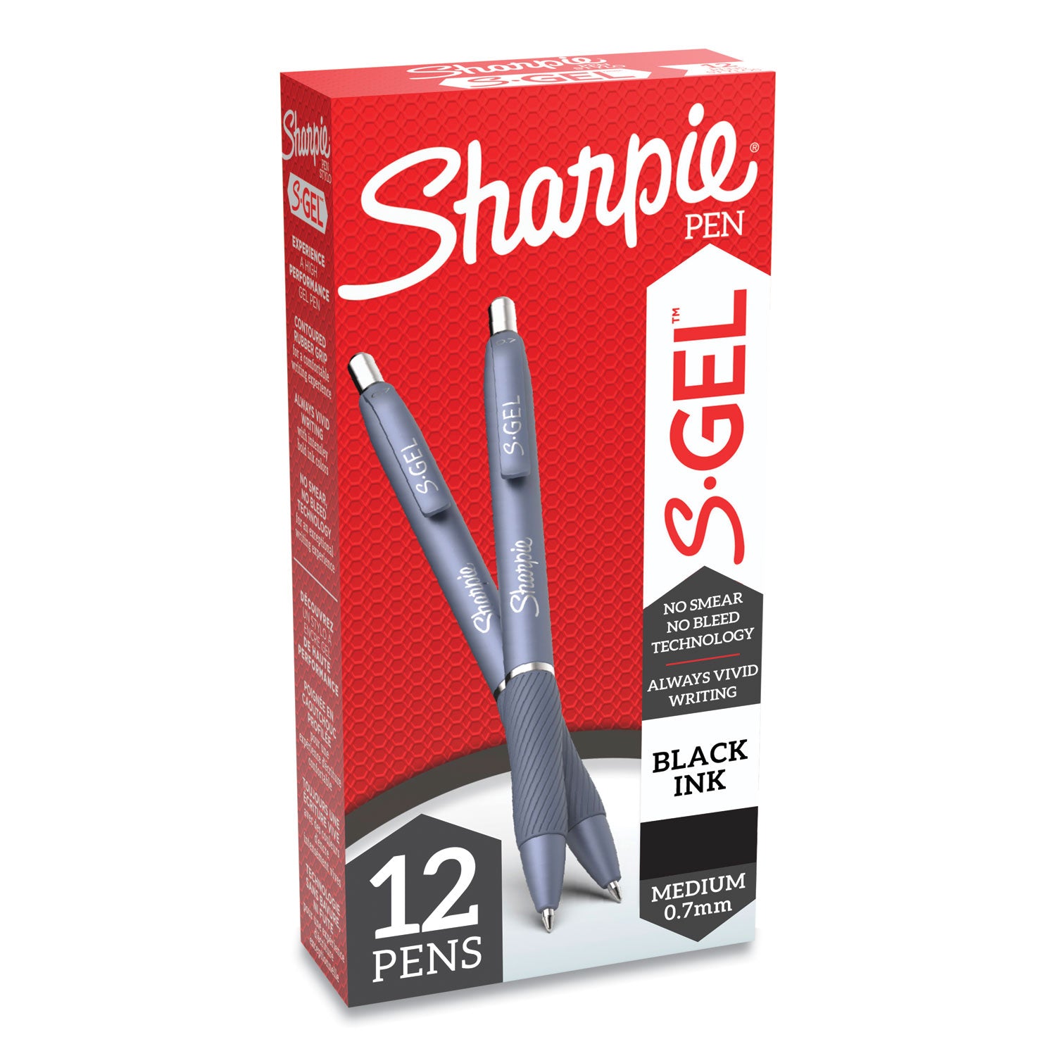 s-gel-fashion-barrel-gel-pen-retractable-medium-07-mm-black-ink-frost-blue-barrel-dozen_san2126232 - 2