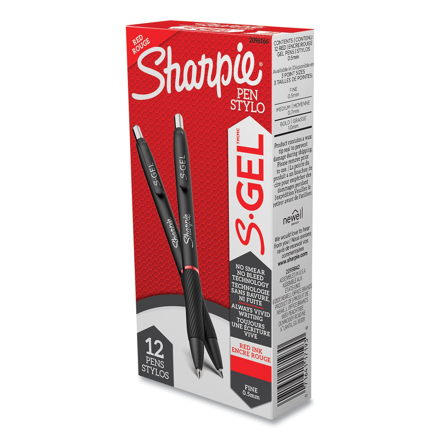 s-gel-high-performance-gel-pen-retractable-fine-05-mm-red-ink-black-barrel-dozen_san2096166 - 7