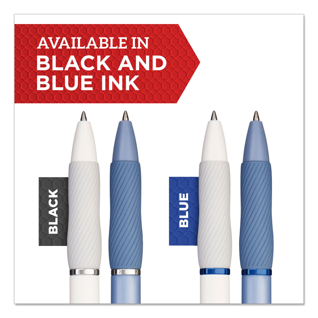 S-Gel Fashion Barrel Gel Pen, Retractable, Medium 0.7 mm, Black Ink, Frost Blue Barrel, Dozen
