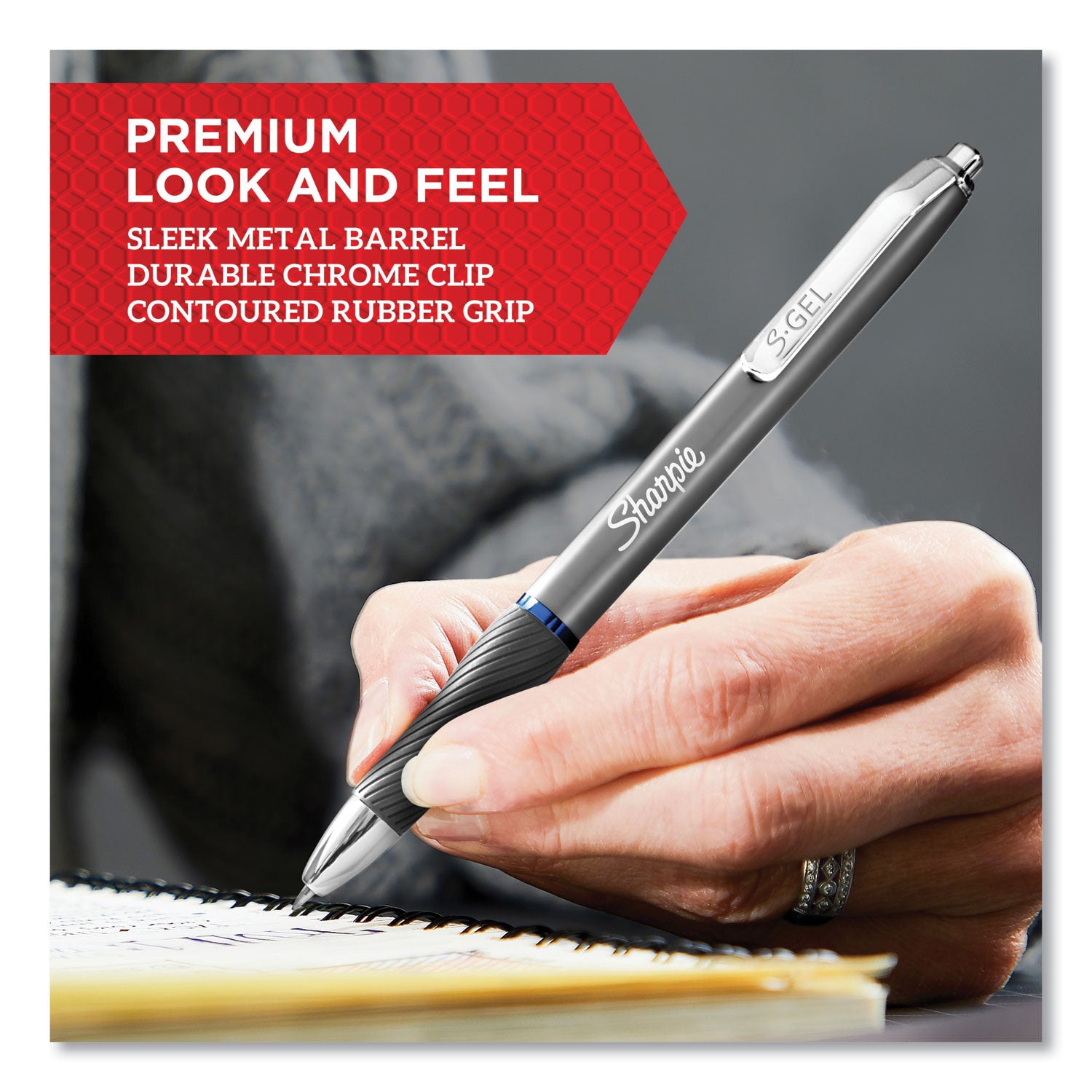 s-gel-premium-metal-barrel-gel-pen-retractable-medium-07-mm-black-ink-gun-metal-gray-barrel-dozen_san2147528 - 7