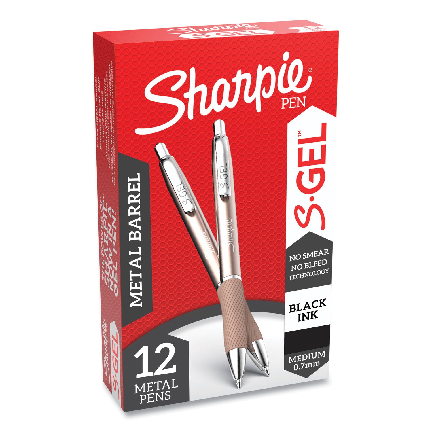s-gel-premium-metal-barrel-gel-pen-retractable-medium-07-mm-black-ink-champagne-barrel-dozen_san2147526 - 7