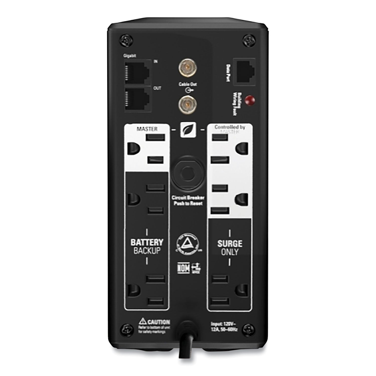 BR700G Back-UPS Pro 700 Battery Backup System, 6 Outlets, 700 VA, 355 J - 