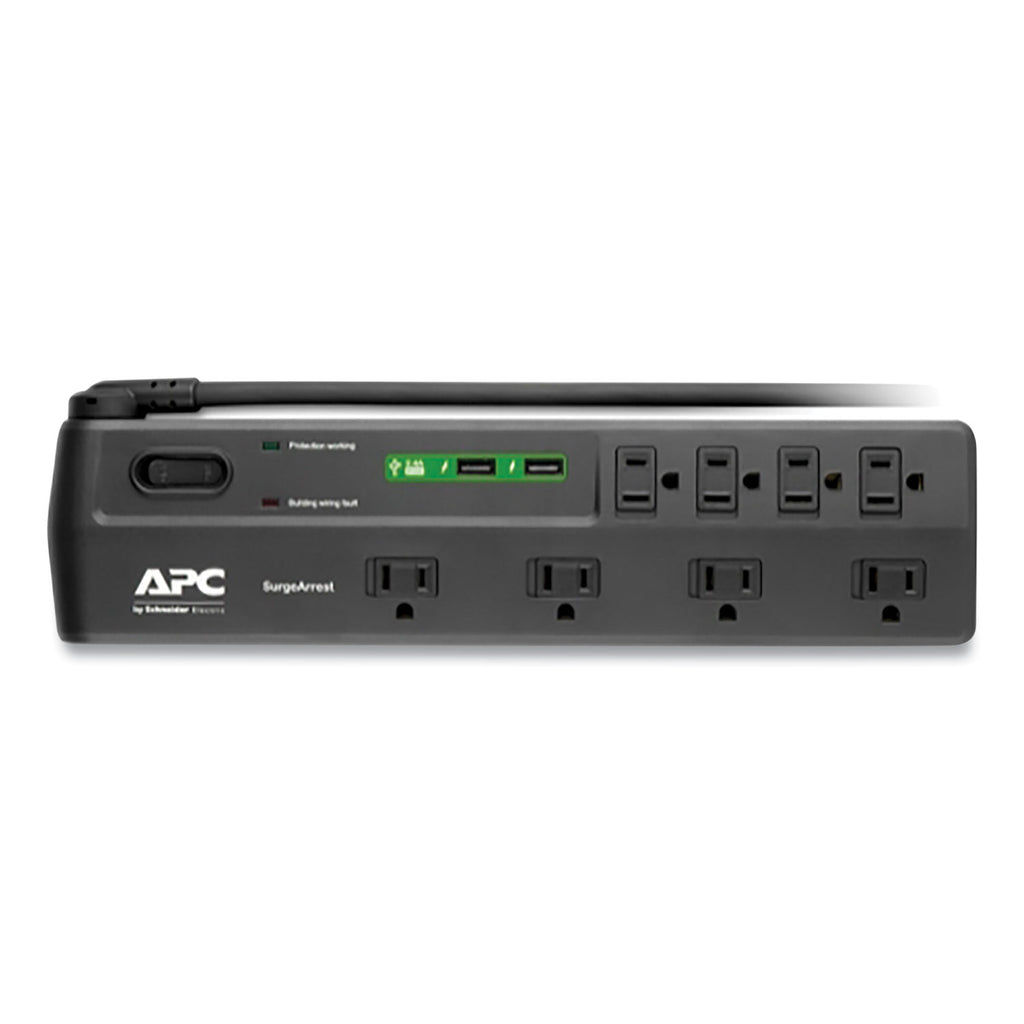 home-office-surgearrest-power-surge-protector-8-ac-outlets-2-usb-ports-6-ft-cord-2630-j-black_apwp8u2 - 2