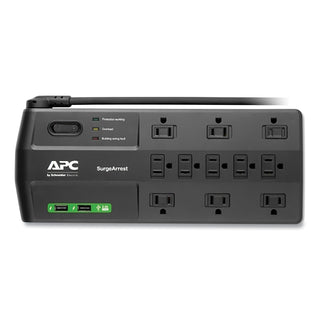 performance-surgearrest-power-surge-protector-11-ac-outlets-2-usb-ports-8-ft-cord-2880-j-black_apwp11u2 - 2