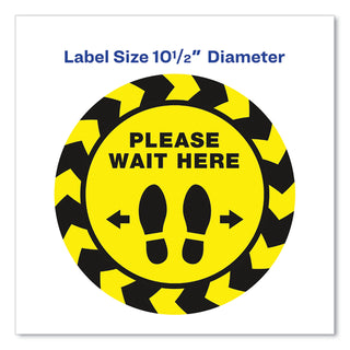 social-distancing-floor-decals-105-dia-please-wait-here-yellow-black-face-black-graphics-5-pack_ave83020 - 3