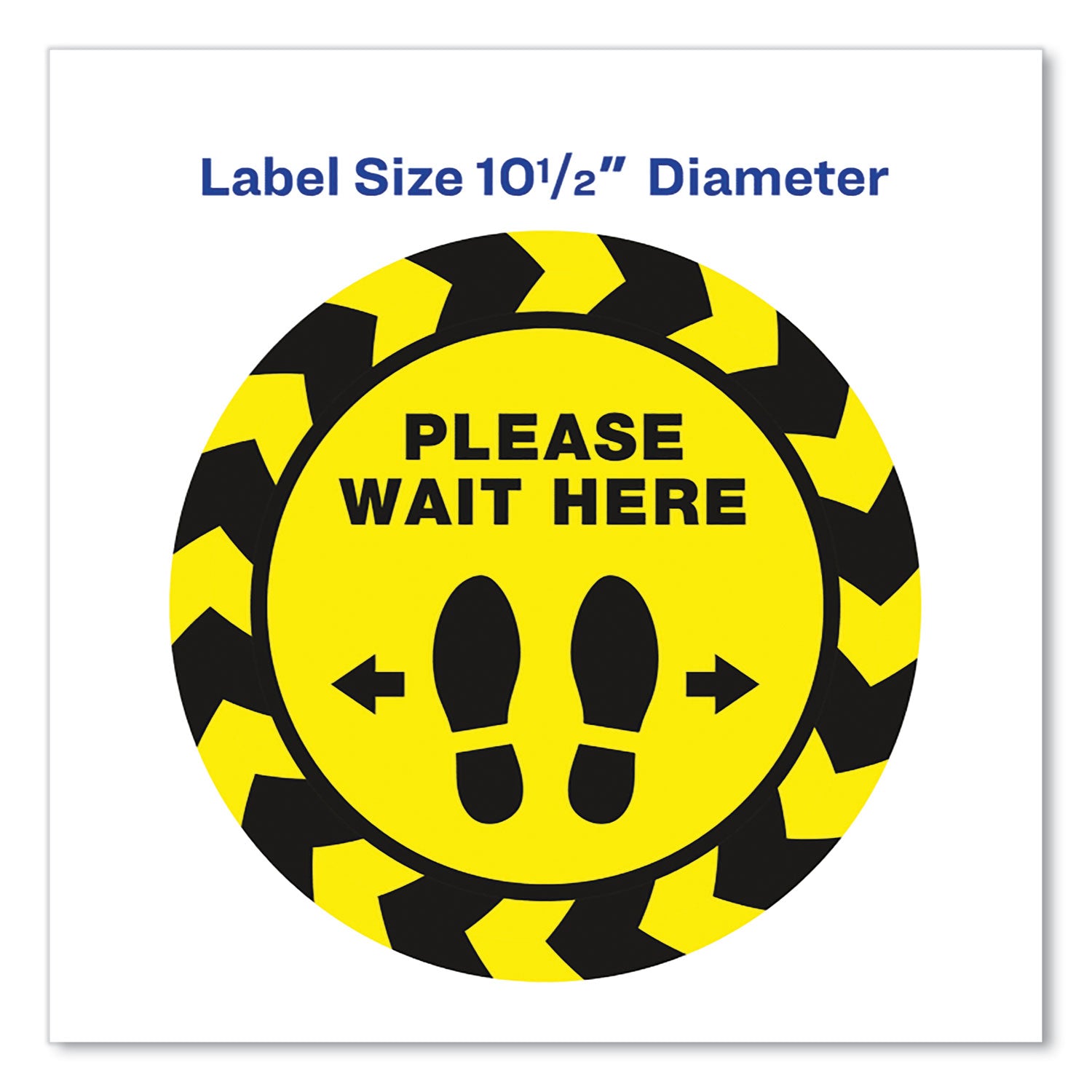 social-distancing-floor-decals-105-dia-please-wait-here-yellow-black-face-black-graphics-5-pack_ave83020 - 3