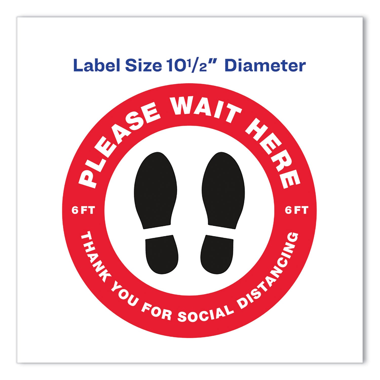 social-distancing-floor-decals-105-dia-please-wait-here-red-white-face-black-graphics-5-pack_ave83090 - 3
