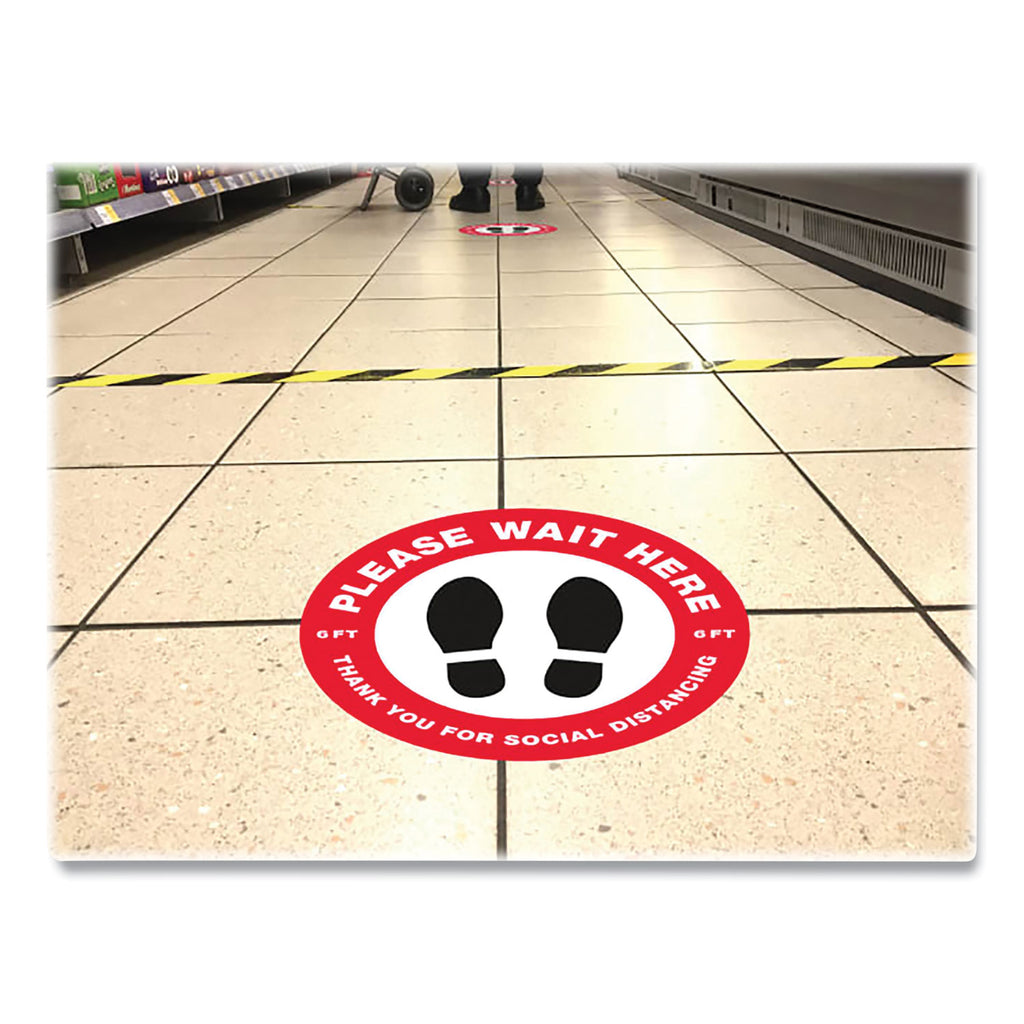 social-distancing-floor-decals-105-dia-please-wait-here-red-white-face-black-graphics-5-pack_ave83090 - 4
