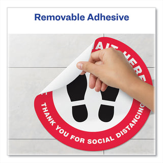 social-distancing-floor-decals-105-dia-please-wait-here-red-white-face-black-graphics-5-pack_ave83090 - 6