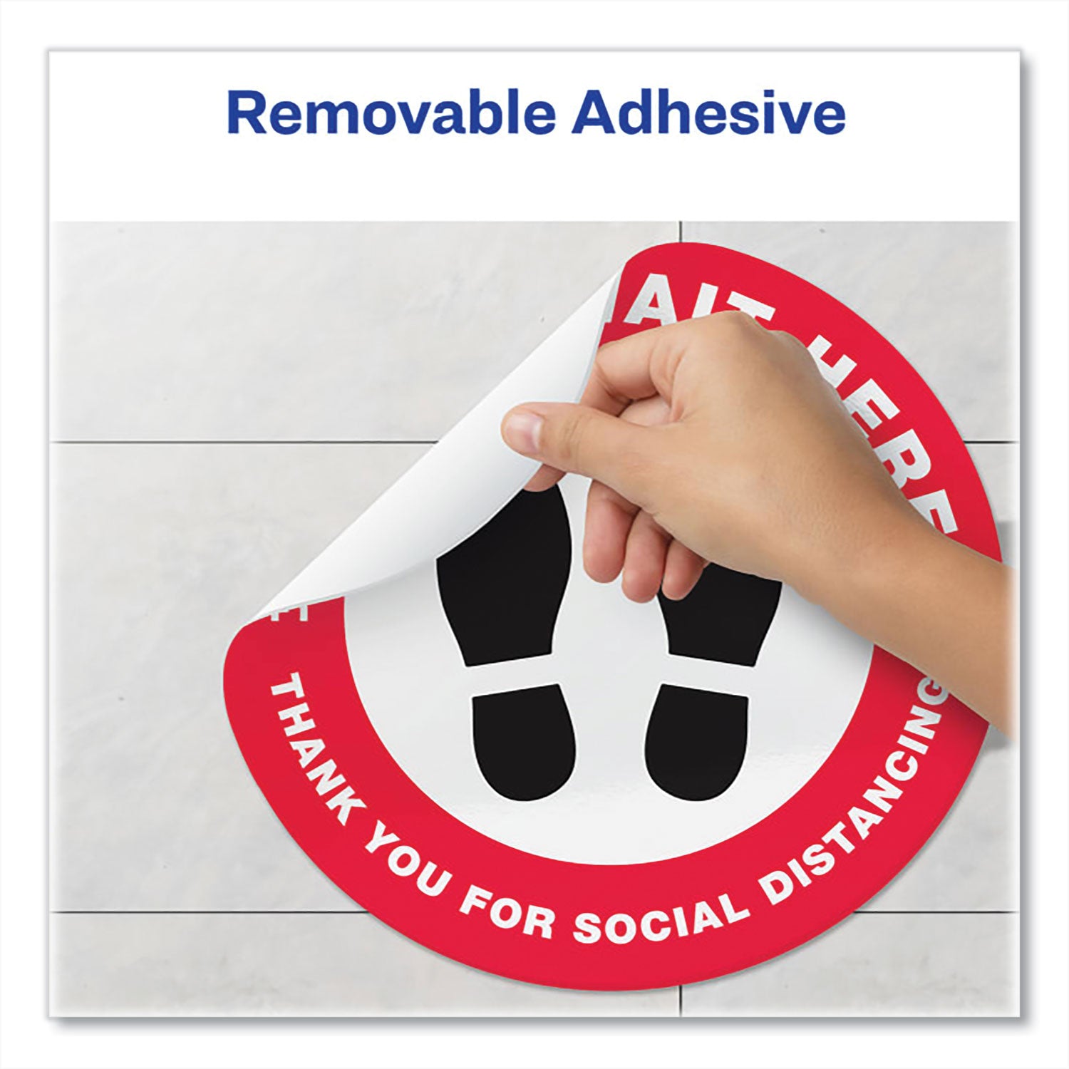 social-distancing-floor-decals-105-dia-please-wait-here-red-white-face-black-graphics-5-pack_ave83090 - 6