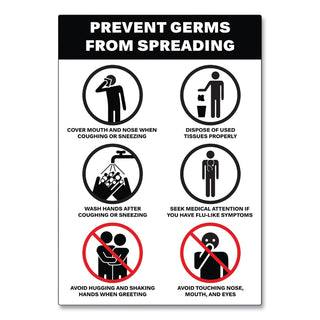 preprinted-surface-safe-wall-decals-7-x-10-prevent-germs-from-spreading-white-black-face-black-graphics-5-pack_ave83174 - 2