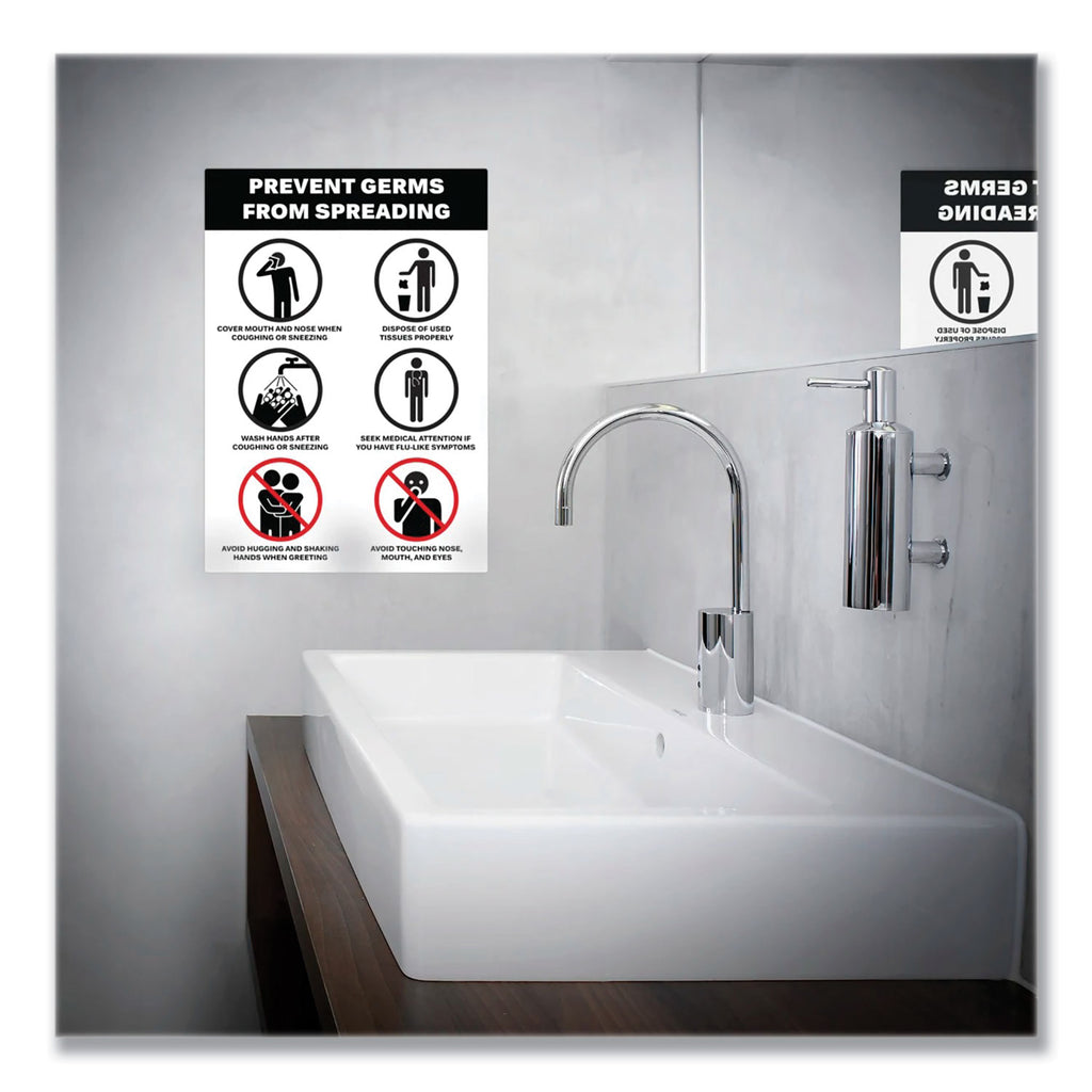preprinted-surface-safe-wall-decals-7-x-10-prevent-germs-from-spreading-white-black-face-black-graphics-5-pack_ave83174 - 3