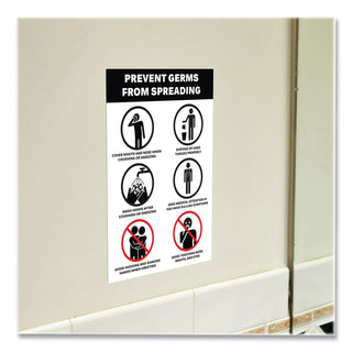 preprinted-surface-safe-wall-decals-7-x-10-prevent-germs-from-spreading-white-black-face-black-graphics-5-pack_ave83174 - 5