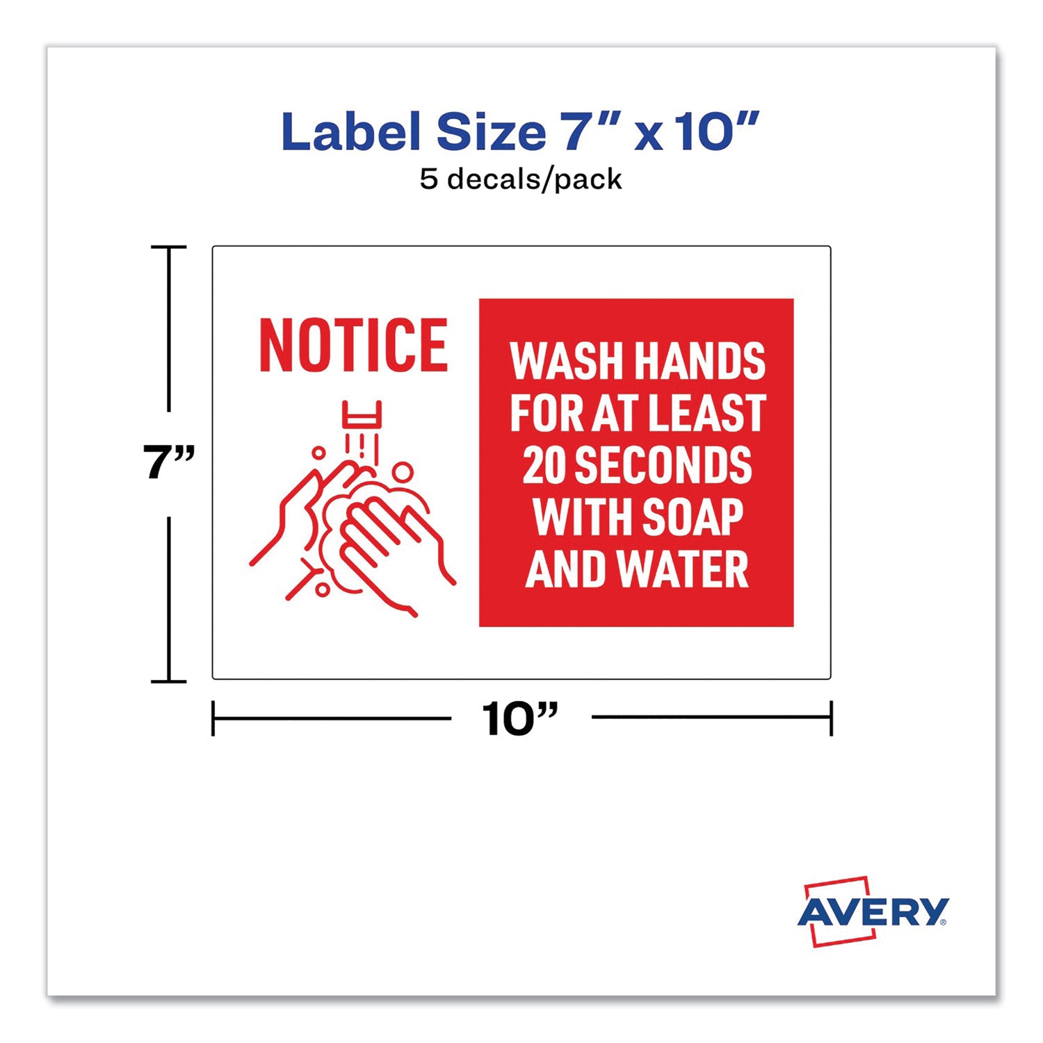 preprinted-surface-safe-wall-decals-10-x-7-wash-hands-for-at-least-20-seconds-white-red-face-red-graphics-5-pack_ave83175 - 4