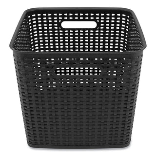 Plastic Weave Bin, Extra Large, 12.6" x 11.1" x 16.6", Black