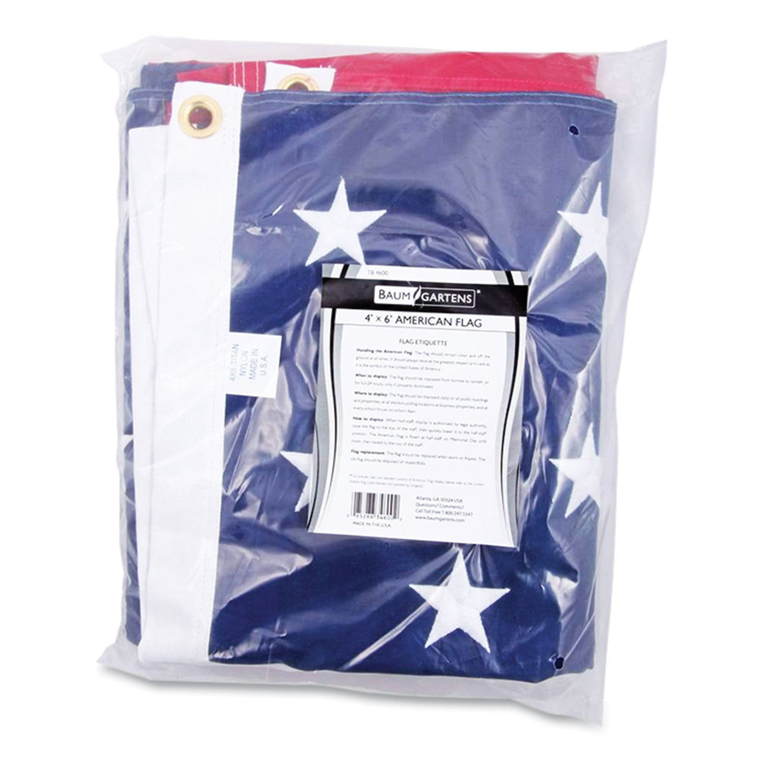 Indoor/Outdoor U.S. Flag, 72" x 48", Nylon - 