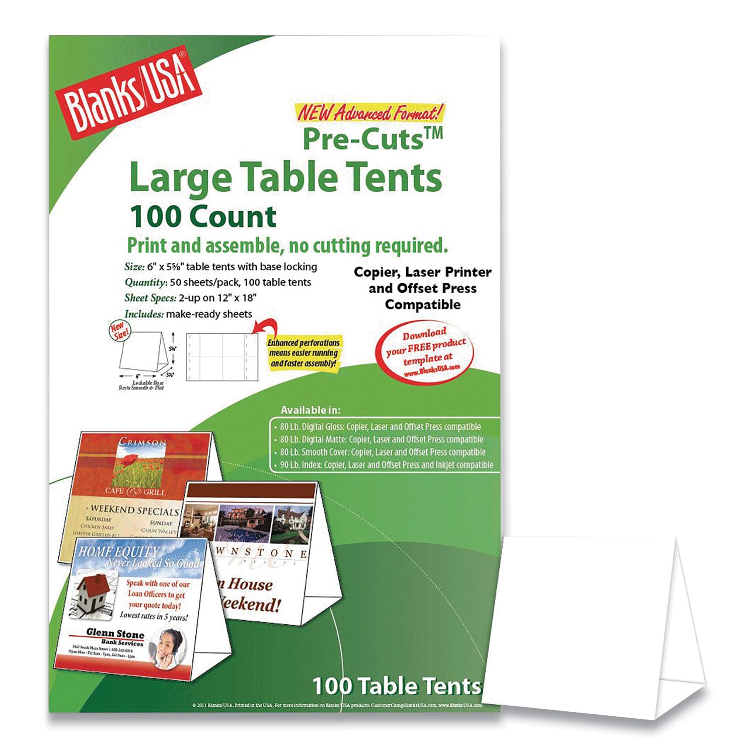 table-tent-80-lb-cover-weight-12-x-18-white-2-tents-sheet-50-sheets-pack_bla01flwh - 1