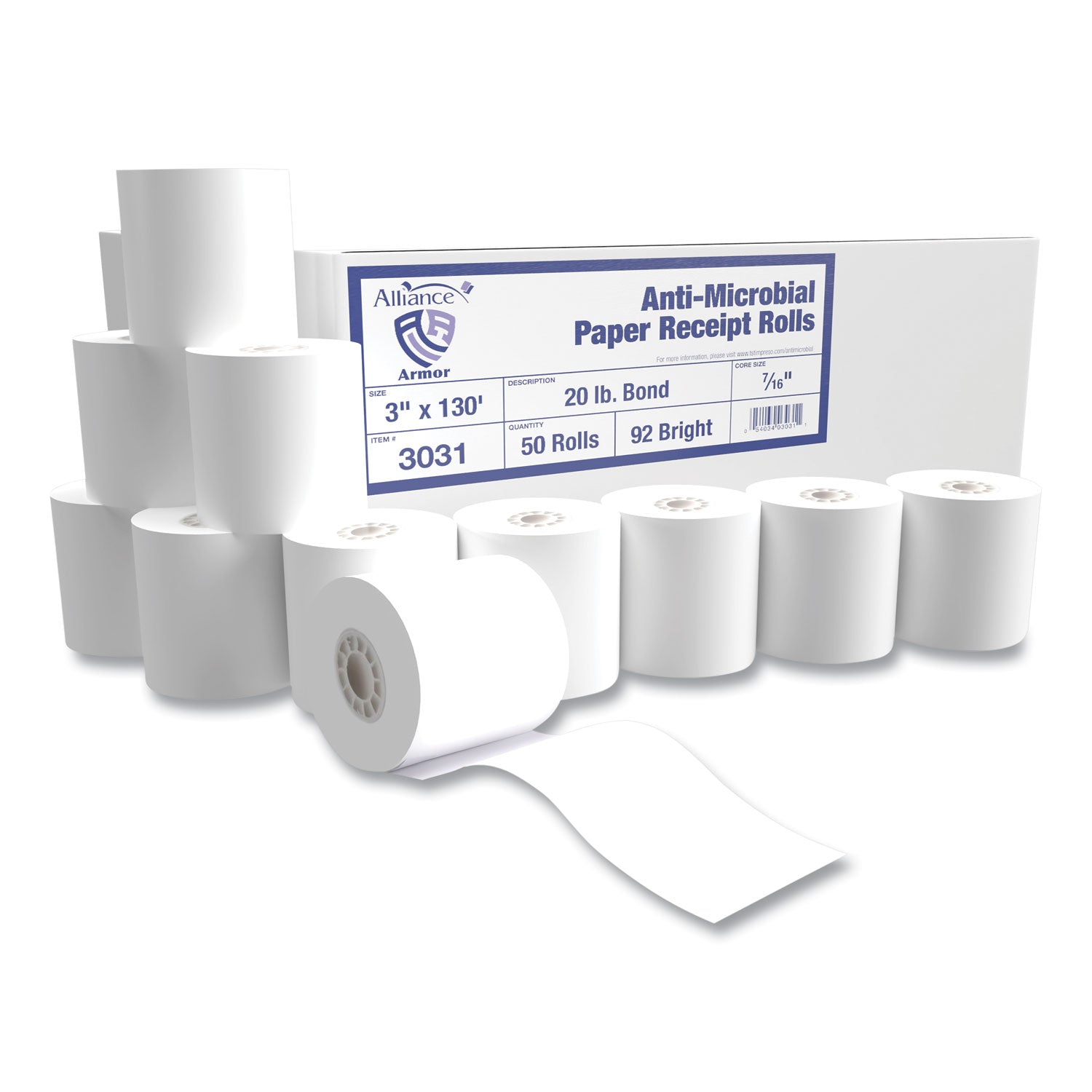 armor-antimicrobial-receipt-roll-paper-3-x-130-ft-white-50-carton_aip3031 - 1