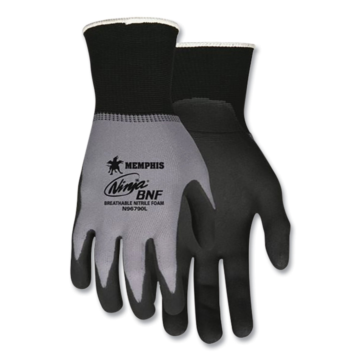 ninja-nitrile-coating-nylon-spandex-gloves-black-gray-large-dozen_crwn96790l - 1
