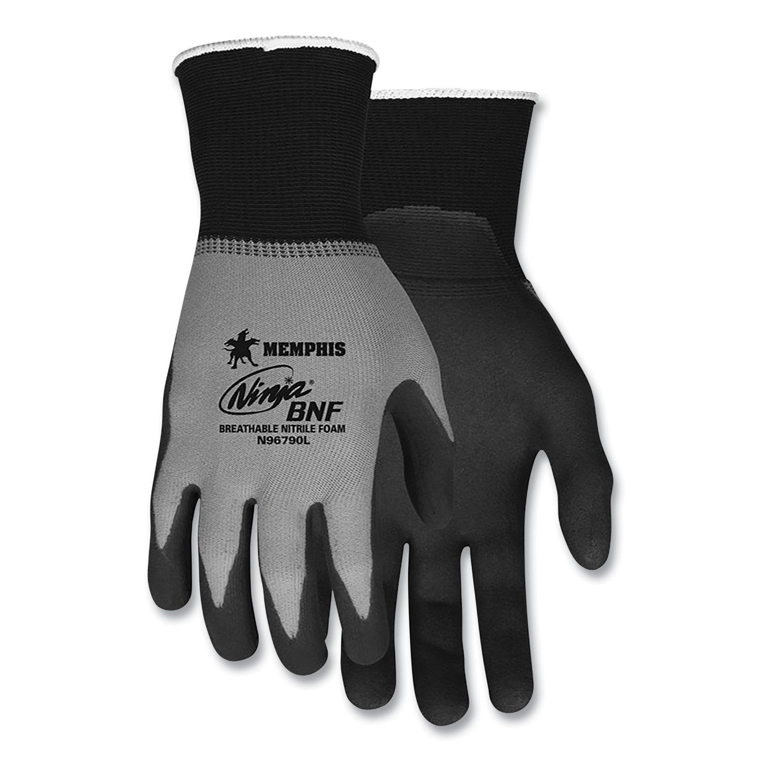 ninja-nitrile-coating-nylon-spandex-gloves-black-gray-medium-dozen_crwn96790m - 1