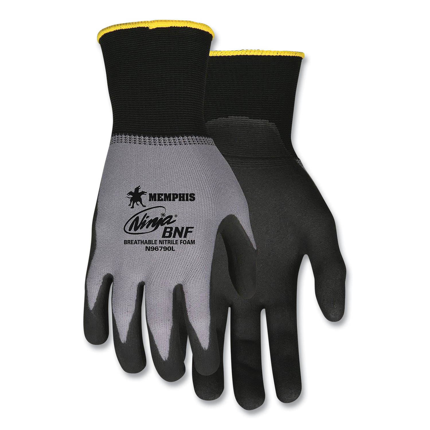 ninja-nitrile-coating-nylon-spandex-gloves-black-gray-x-large-dozen_crwn96790xl - 1