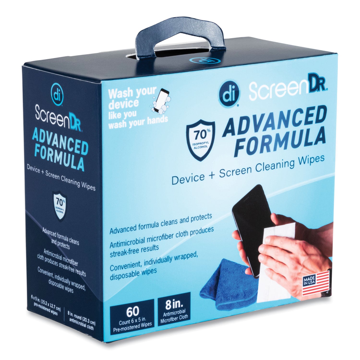 screendr-device-and-screen-cleaning-wipes-includes-60-individually-wrapped-wipes-and-8-microfiber-cloth-6-x-5-white_dgv32347 - 3