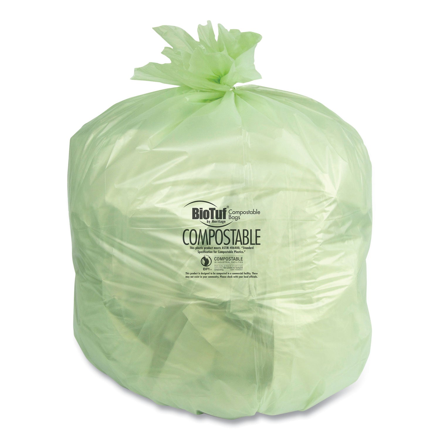 biotuf-compostable-can-liners-23-to-30-gal-1-mil-28-x-45-green-25-bags-roll-5-rolls-carton_hery5645yer01 - 1