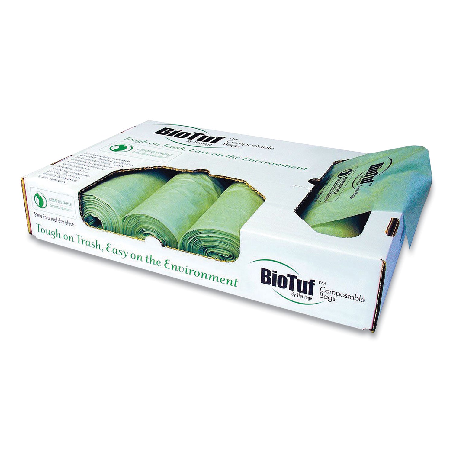 biotuf-compostable-can-liners-60-to-64-gal-1-mil-47-x-60-green-20-bags-roll-5-rolls-carton_hery9460yer01 - 1