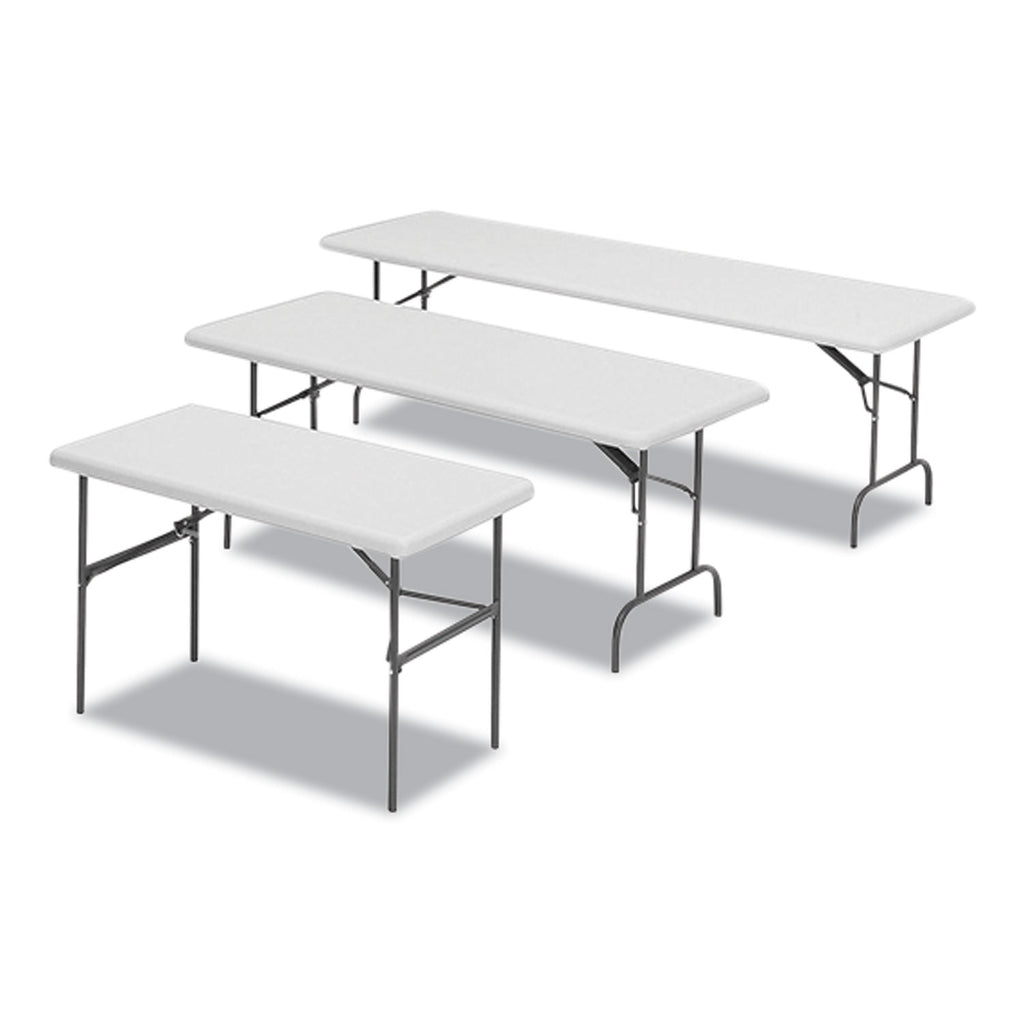 IndestrucTables Too 600 Series Folding Table, Rectangular, 96" x 30" x 29", Platinum