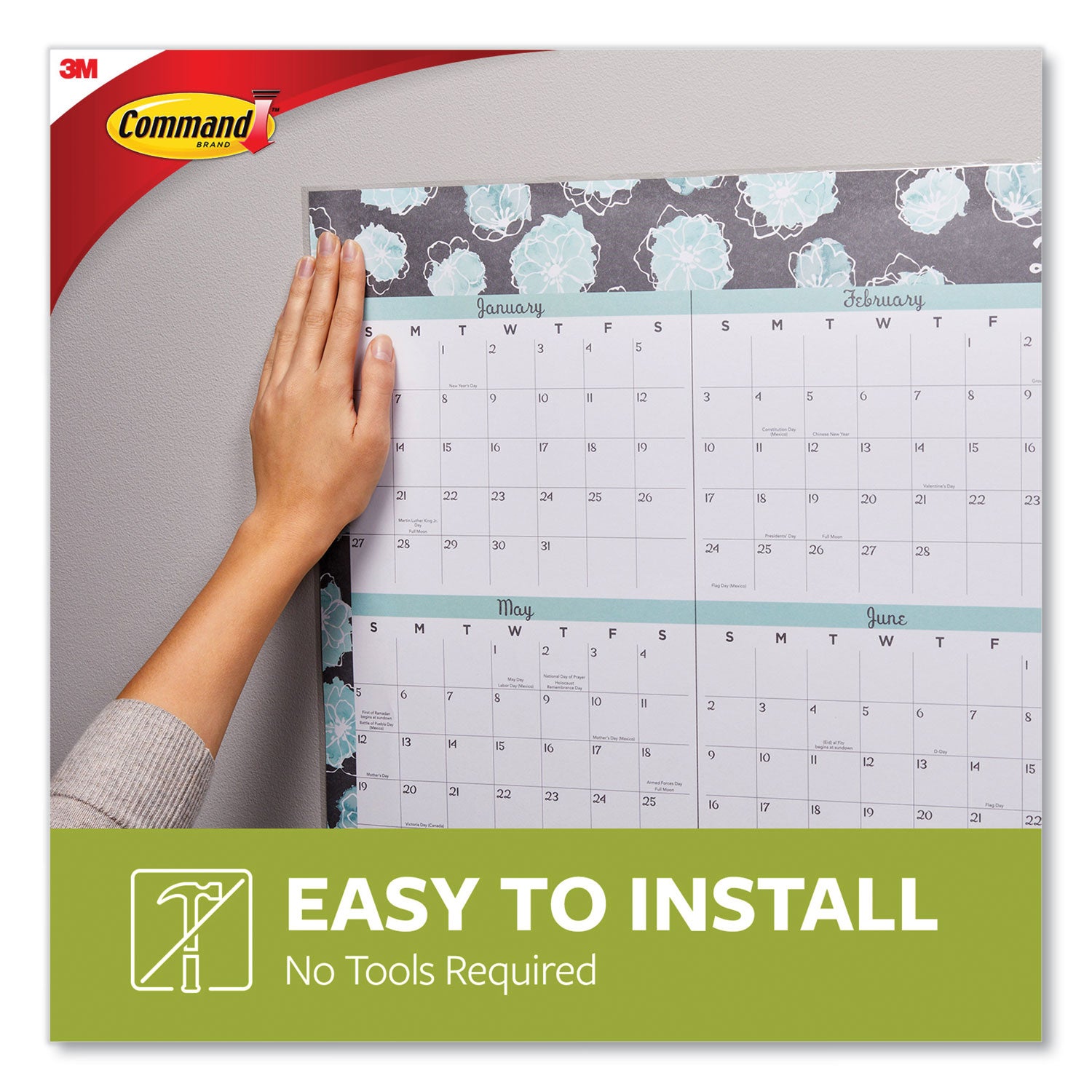 Poster Strips, Removable, Holds Up to 1 lb per Pair, Small, 0.63 x 1.75, White, 104/Pack