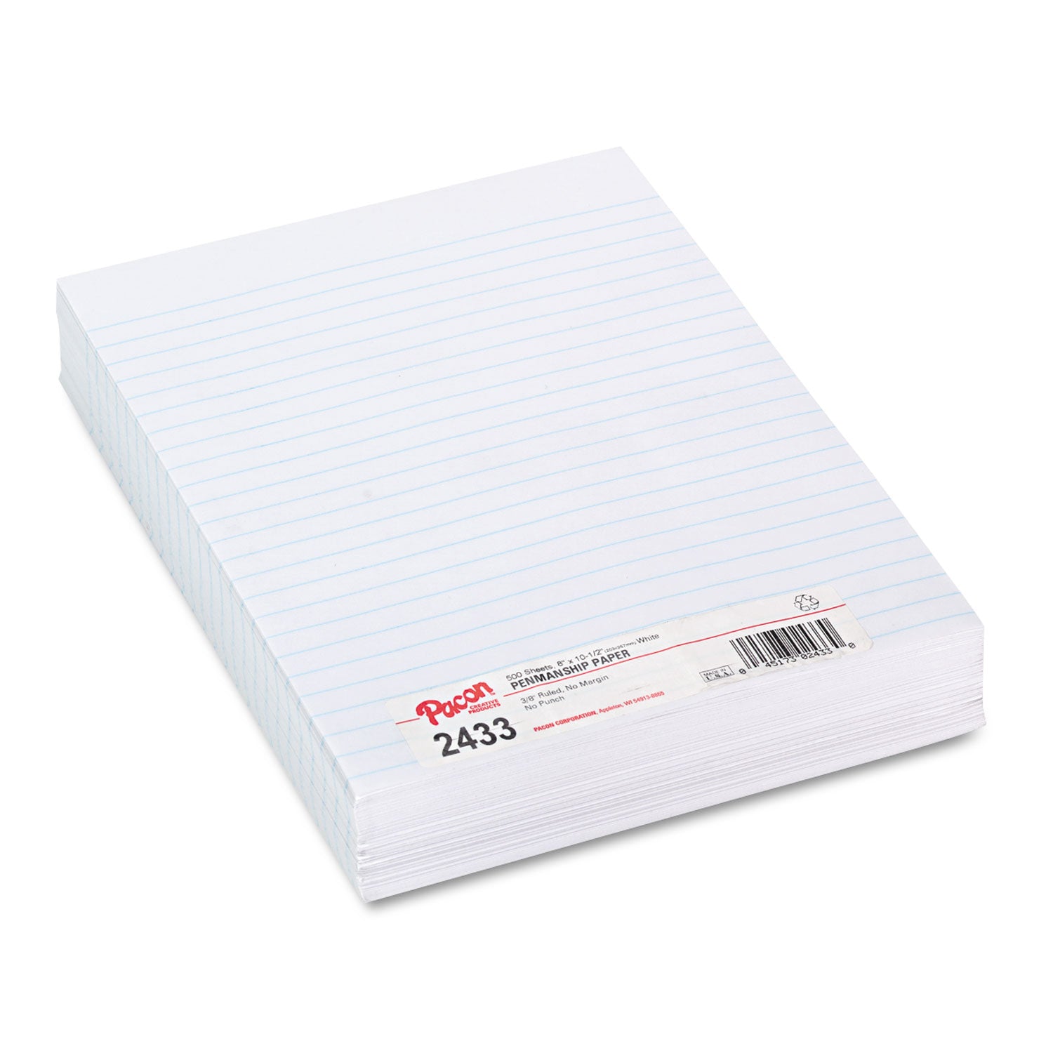 Composition Paper, 8 x 10.5, Wide/Legal Rule, 500/Pack - 