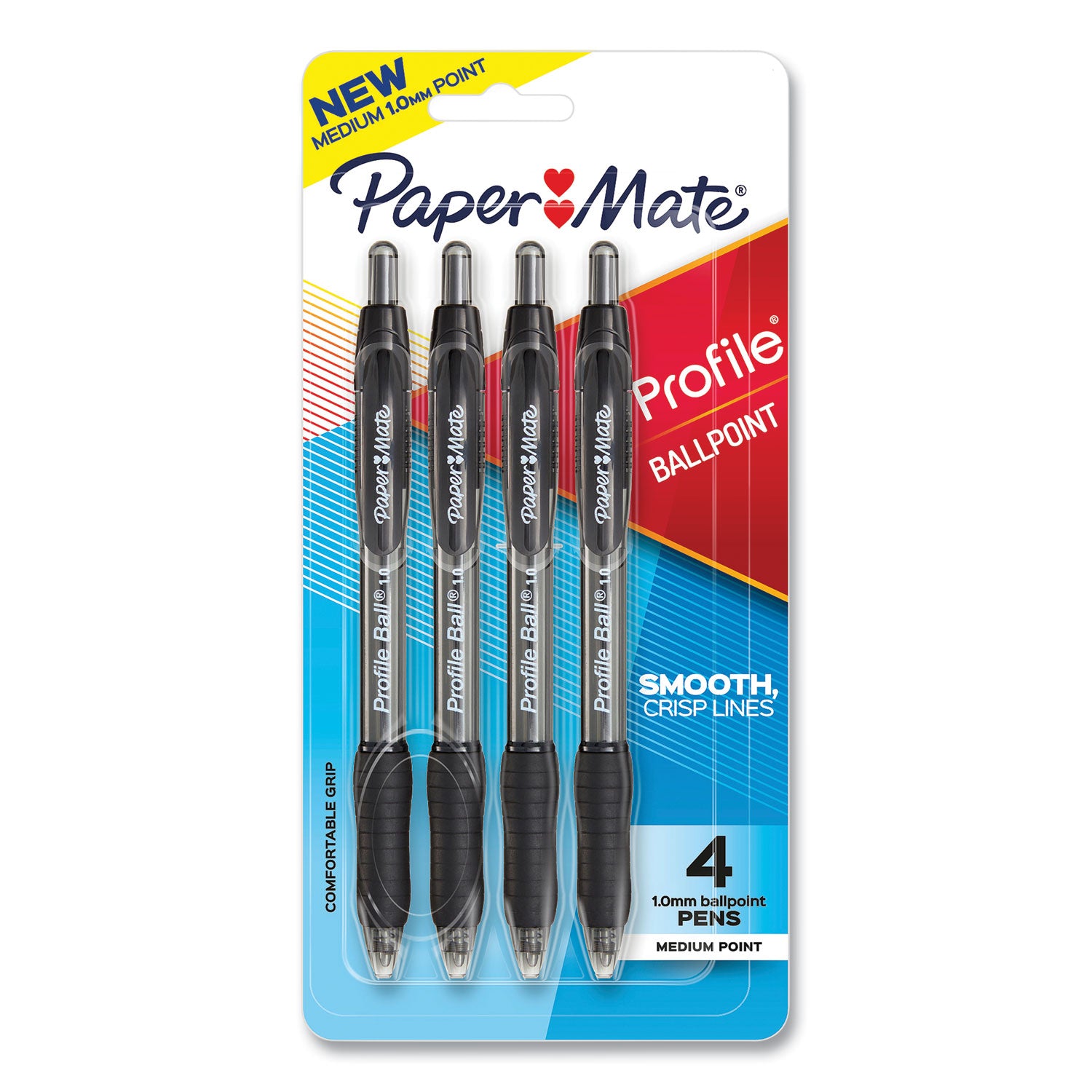 profile-ballpoint-pen-retractable-medium-1-mm-black-ink-translucent-black-barrel-4-pack_pap2113558 - 1