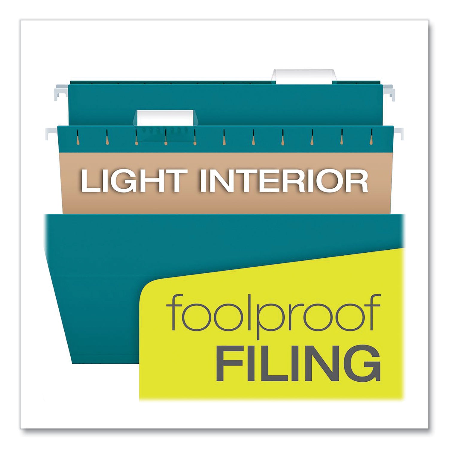 Recycled Hanging File Folders, Letter Size, 1/5-Cut Tabs, Assorted Colors, 25/Box