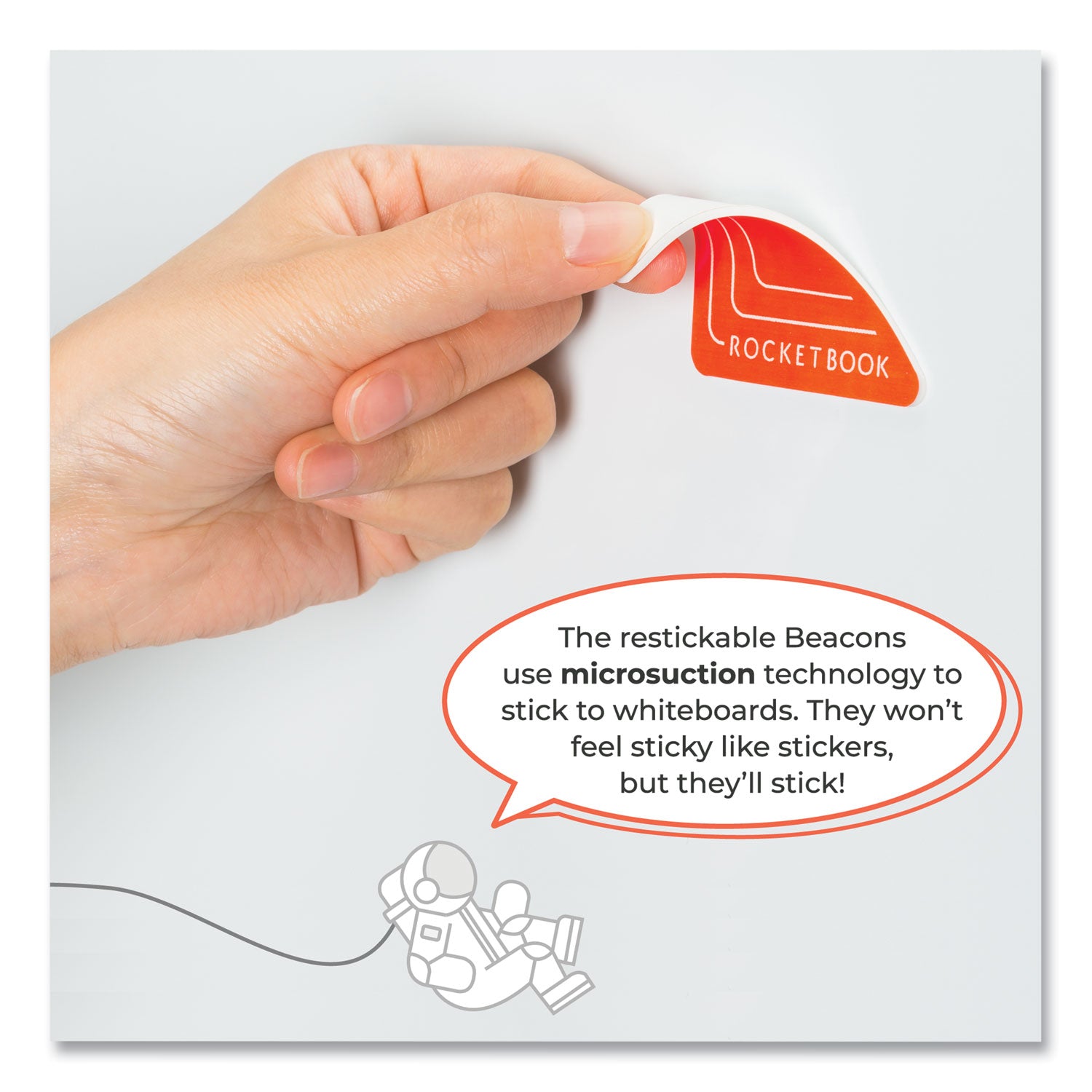 Beacons Smart Stickers for Whiteboards, Triangles, Orange, 2.5"h, 4/Pack