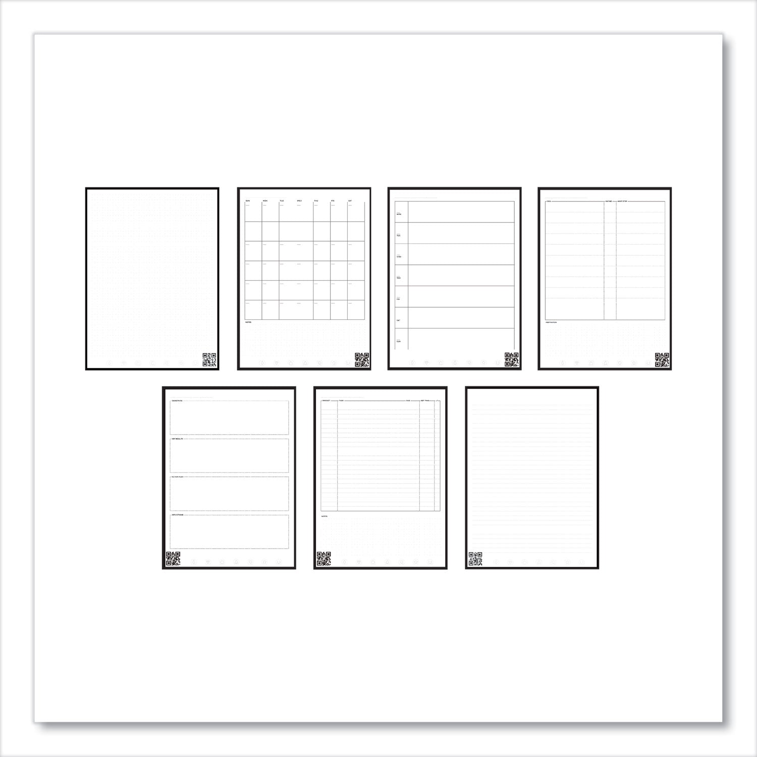 Fusion Smart Notebook, Seven Assorted Page Formats, Teal Cover, (21) 11 x 8.5 Sheets