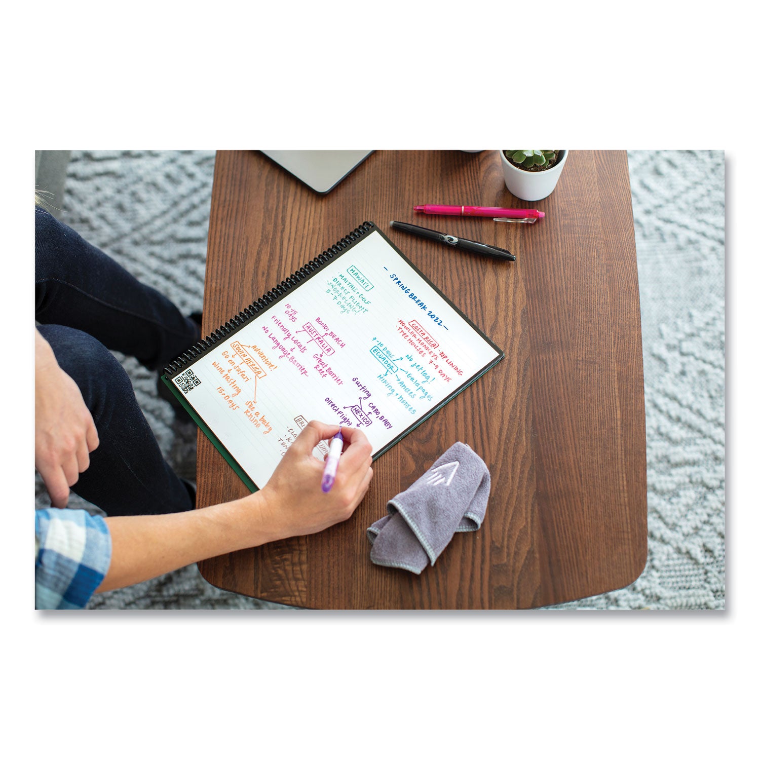 Fusion Smart Notebook, Seven Assorted Page Formats, Teal Cover, (21) 11 x 8.5 Sheets