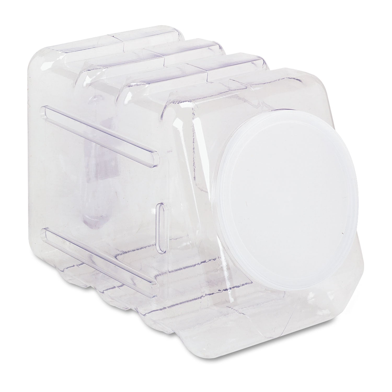 Interlocking Storage Container with Lid, Clear Plastic - 