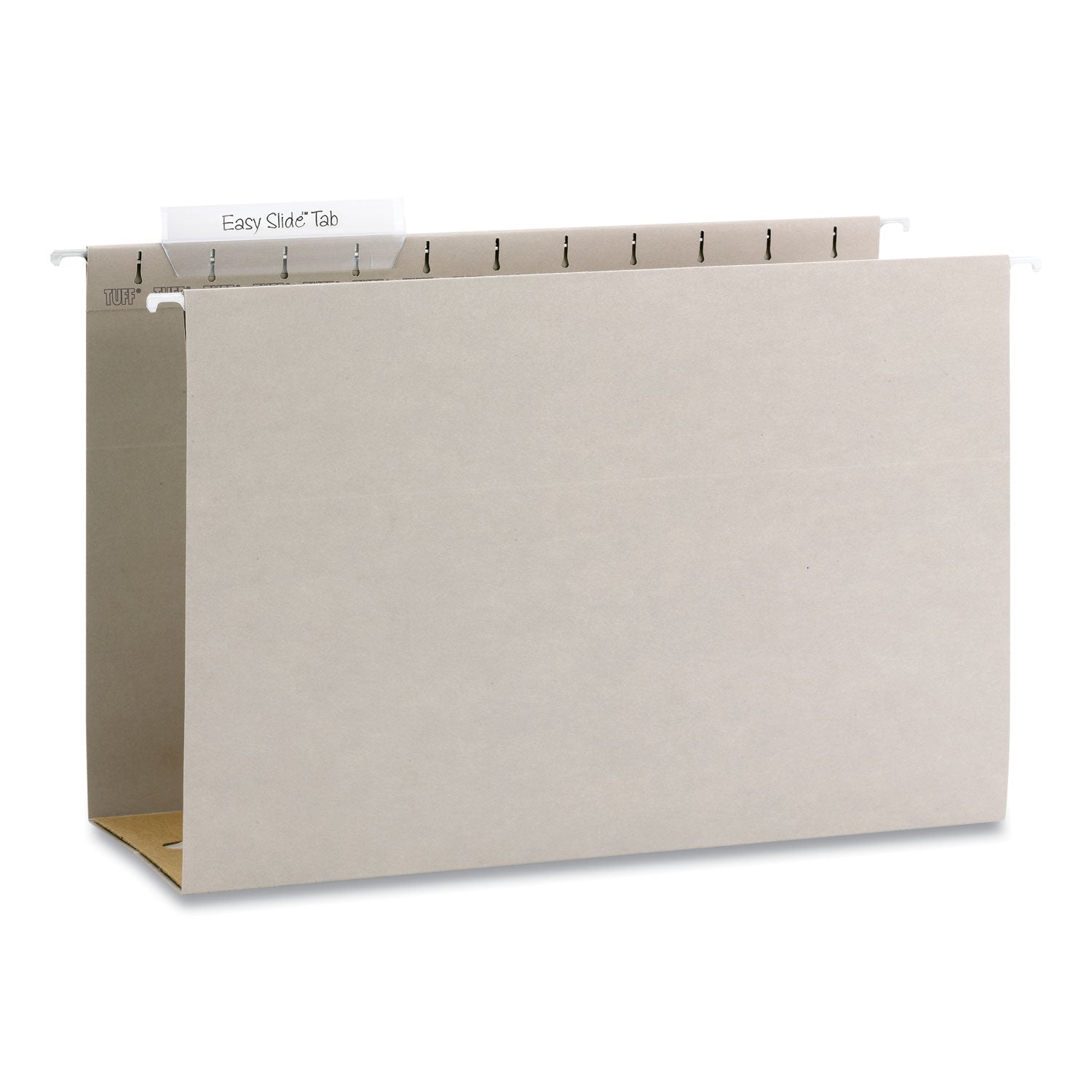 tuff-extra-capacity-hanging-file-folders-with-easy-slide-tabs-4-capacity-legal-1-3-cut-tabs-steel-gray-18-box_smd64342 - 3