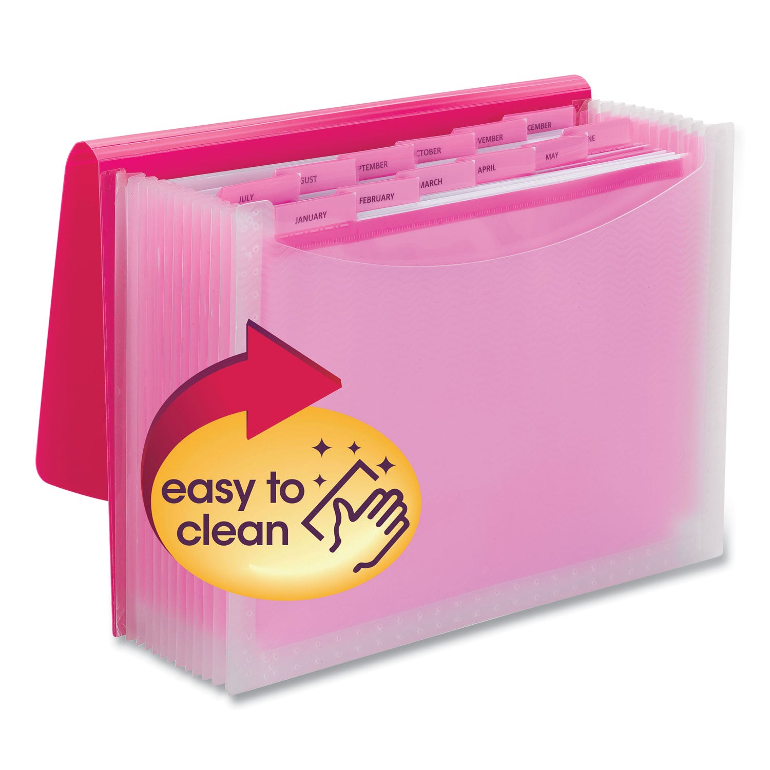 poly-expanding-folders-12-sections-cord-hook-closure-1-6-cut-tabs-letter-size-pink-clear_smd70864 - 1