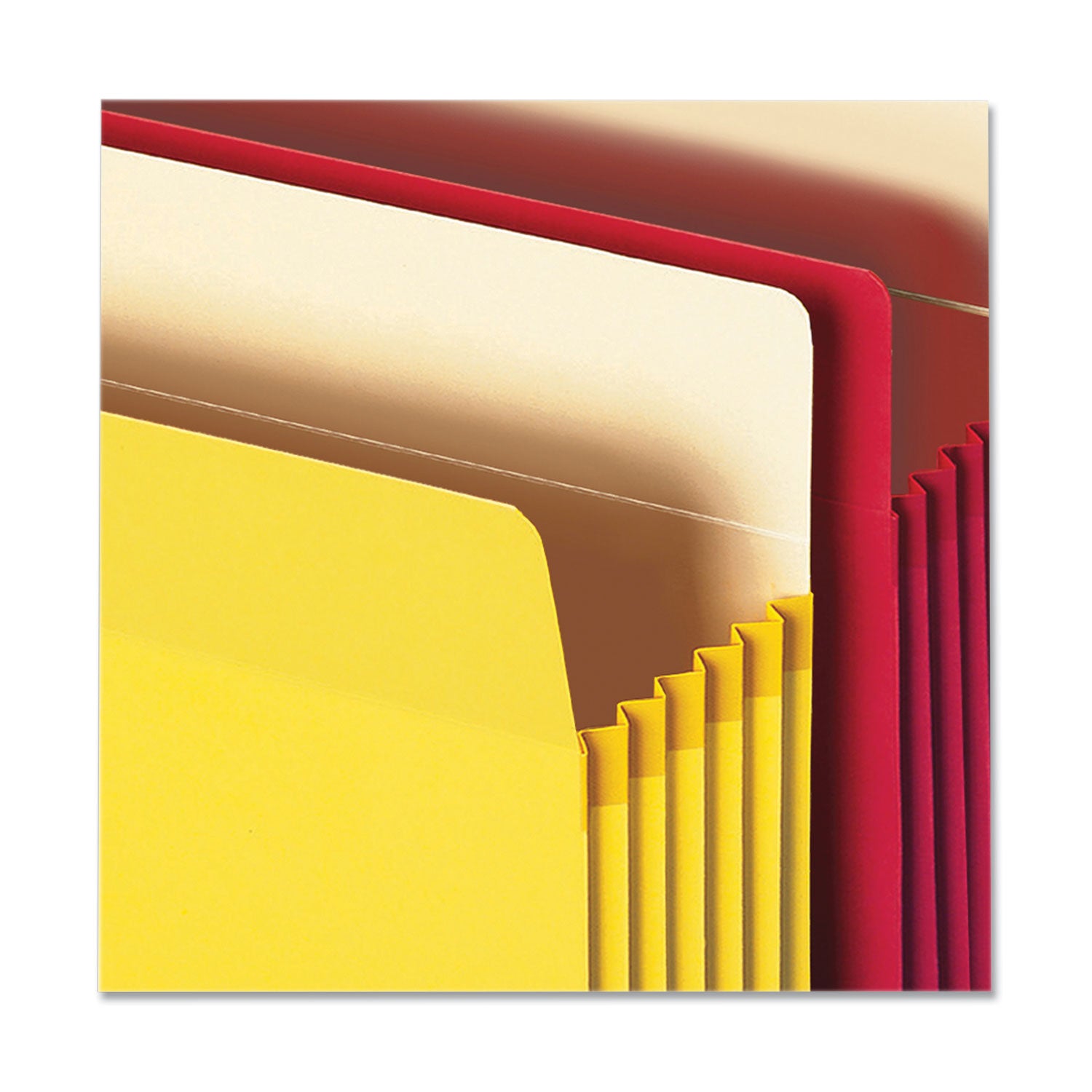 Colored File Pockets, 5.25" Expansion, Letter Size, Assorted Colors, 5/Box - 