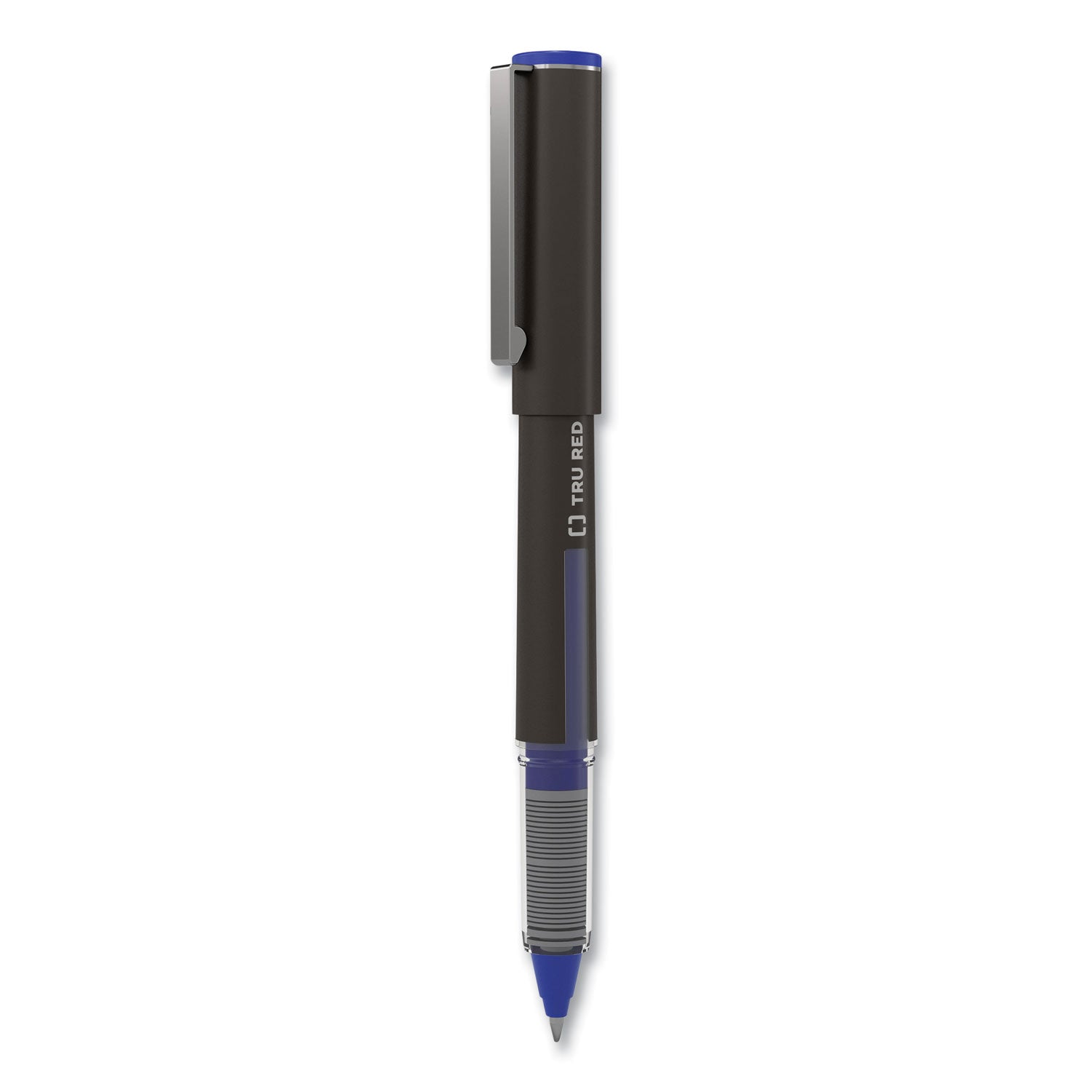 roller-ball-pen-stick-fine-05-mm-blue-ink-black-blue-clear-barrel-3-pack_tud57320 - 1